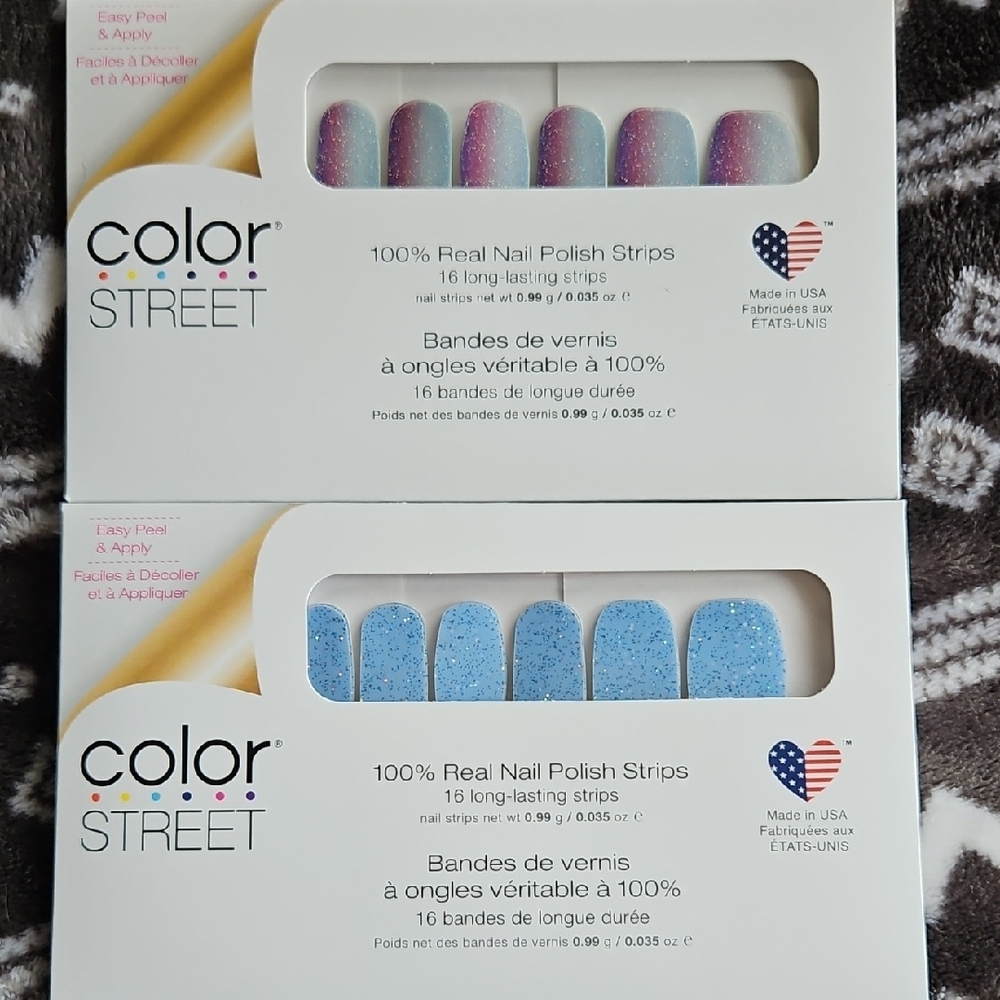 Color Street glitter Nail Polish Strips IT TAKES TUCSON & Sky High blue purple